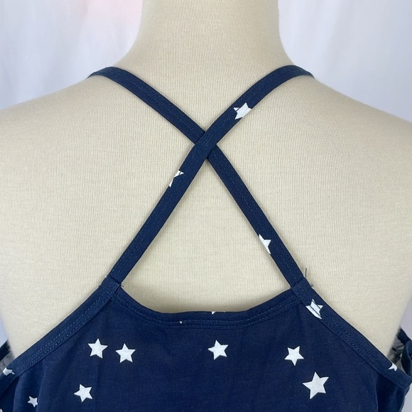 NWT No Boundaries Navy Blue Smocked Tank/Cami w/White Stars - Size XXL (19) Jr. - Picture 6 of 14